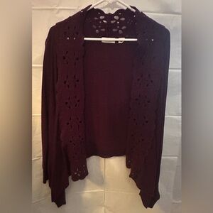 Elegant Women's Purple Cardigan Sweater